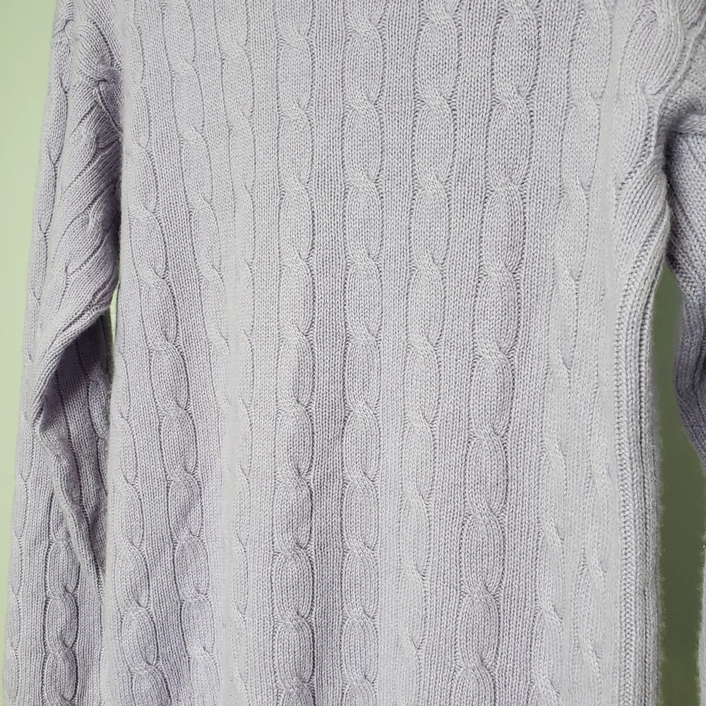 Ralph Lauren Black Label Lavender Cable Knit Cashmere Sweater Size Small - Picture 5 of 10